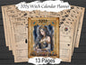 2025 CALENDAR PLANNER 13 Printable Pages, One page for each month plus a witchy Title Page, Plan your 2025 Pagan Wiccan Sabbats and Esbats - Morgana Magick Spell