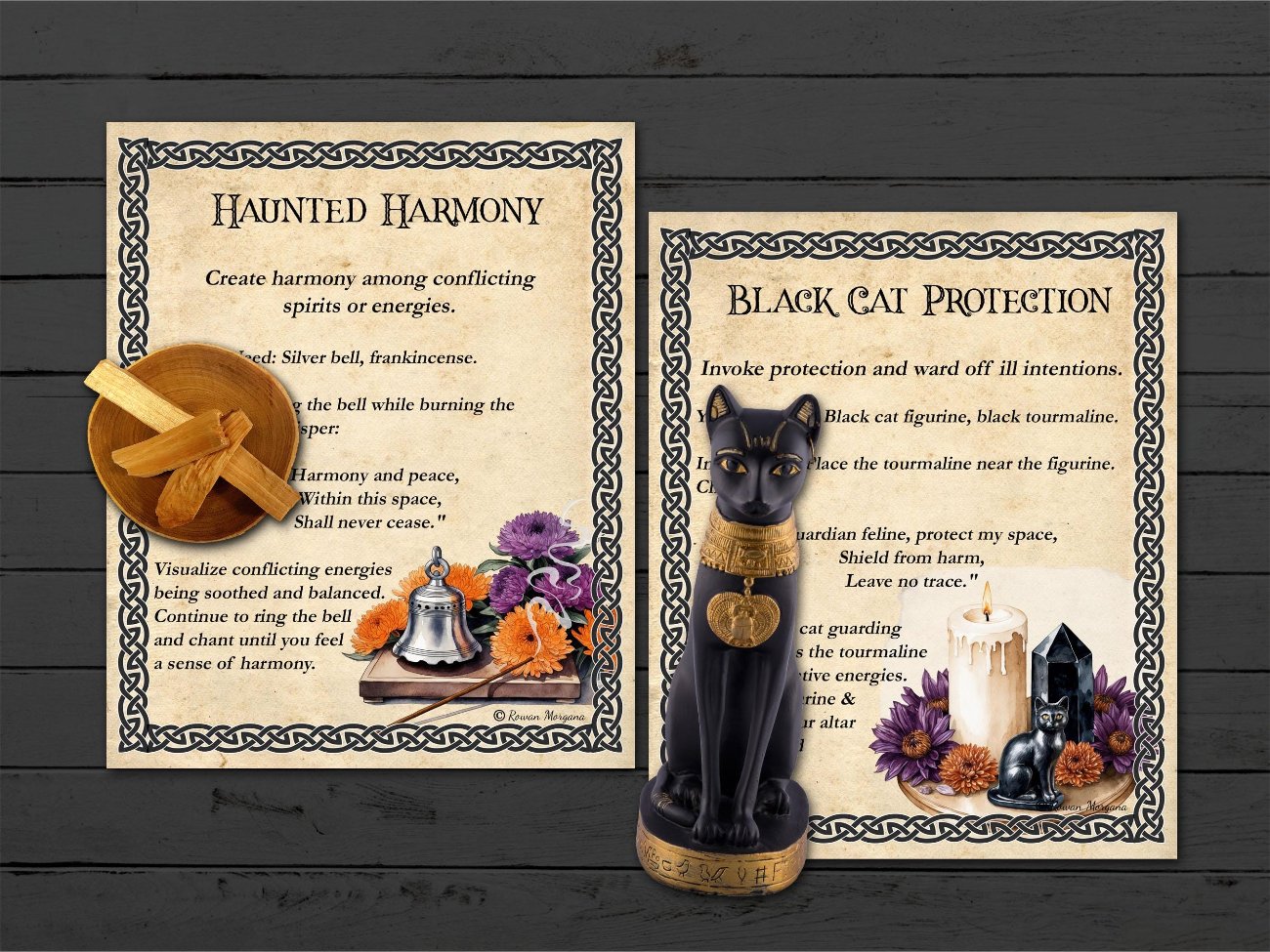 SAMHAIN SPELL CARDS, Halloween Spells and Magic, 10 Printable Postcards, Wicca Sabbat Altar, Pagan Witch Gift - Morgana Magick Spell