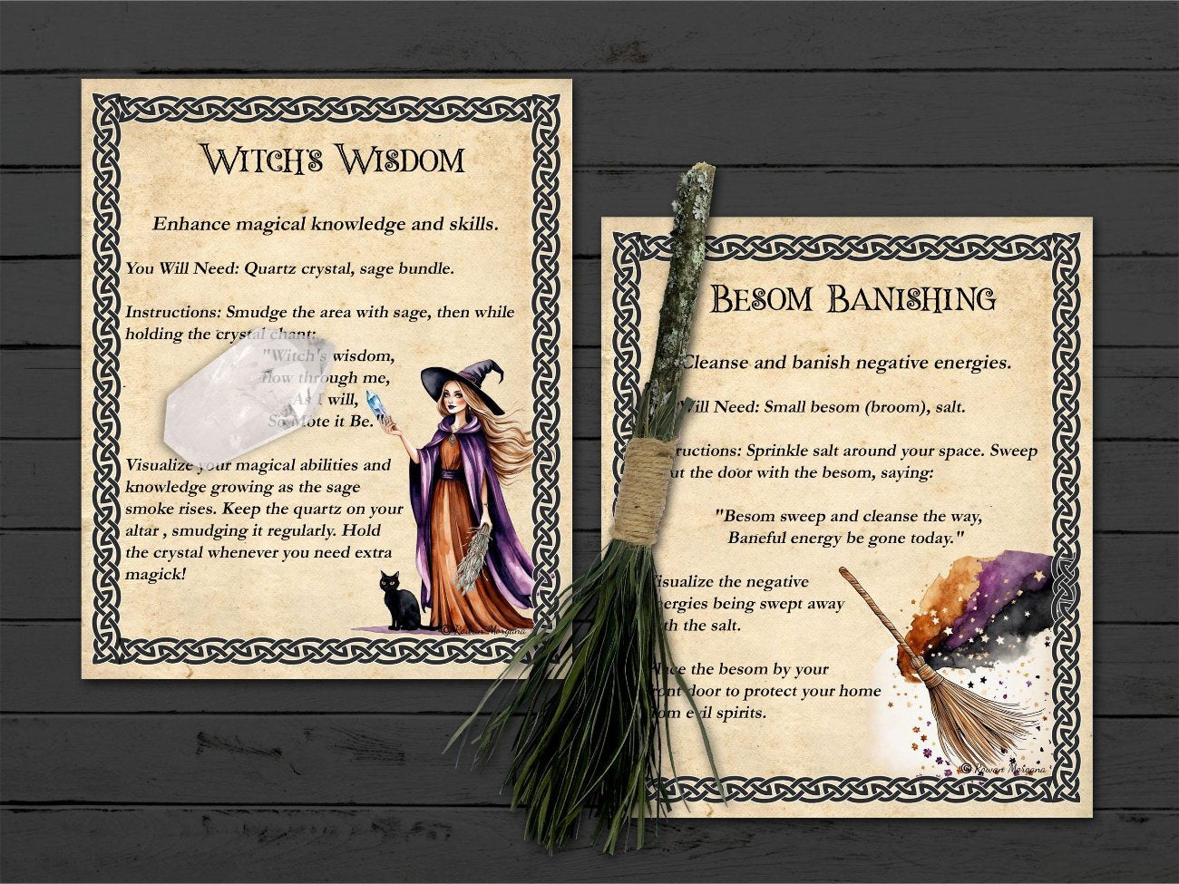 SAMHAIN SPELL CARDS, Halloween Spells and Magic, 10 Printable Postcards, Wicca Sabbat Altar, Pagan Witch Gift - Morgana Magick Spell