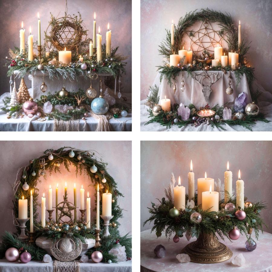 YULE ALTAR- Digital Backdrop for Commercial Use - Christmas Backgrounds, 8 Images