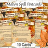 MABON SPELL CARDS, Spells and Magic, 10 Printable Postcards, 5.5&quot; x 4.5&quot;, Wicca Sabbat Altar, Autumn Equinox Rituals - Morgana Magick Spell