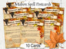 MABON SPELL CARDS, Spells and Magic, 10 Printable Postcards, 5.5&quot; x 4.5&quot;, Wicca Sabbat Altar, Autumn Equinox Rituals - Morgana Magick Spell