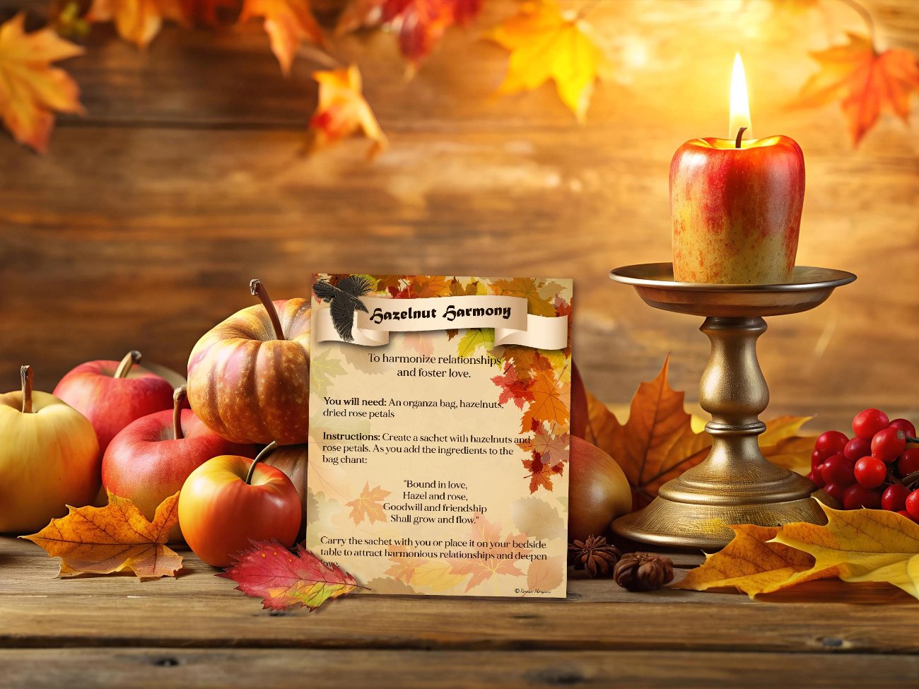 MABON SPELL CARDS, Spells and Magic, 10 Printable Postcards, 5.5&quot; x 4.5&quot;, Wicca Sabbat Altar, Autumn Equinox Rituals - Morgana Magick Spell