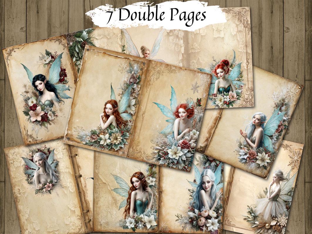 YULE FAIRY, Junk Journal, Christmas Digital Kit, Pagan Wicca Book of Shadows with Ephemera, 33 Pages - Morgana Magick Spell