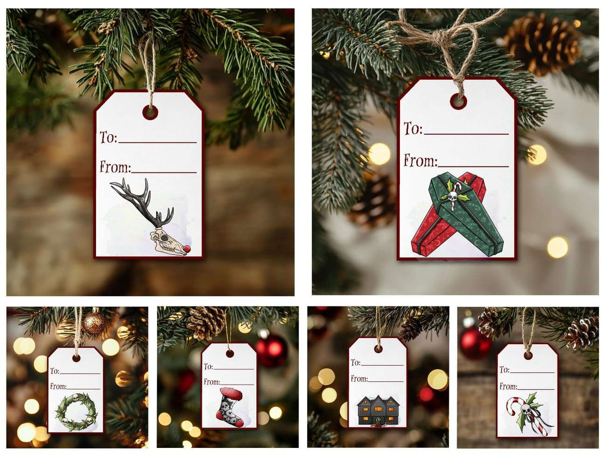 SCARY CHRISTMAS Junk Journal and Tags, Creepy Gothic Witch Christmas, Spooky Gothmas, Christmas Gift, 9 Page Journal and 14 Labels - Morgana Magick Spell