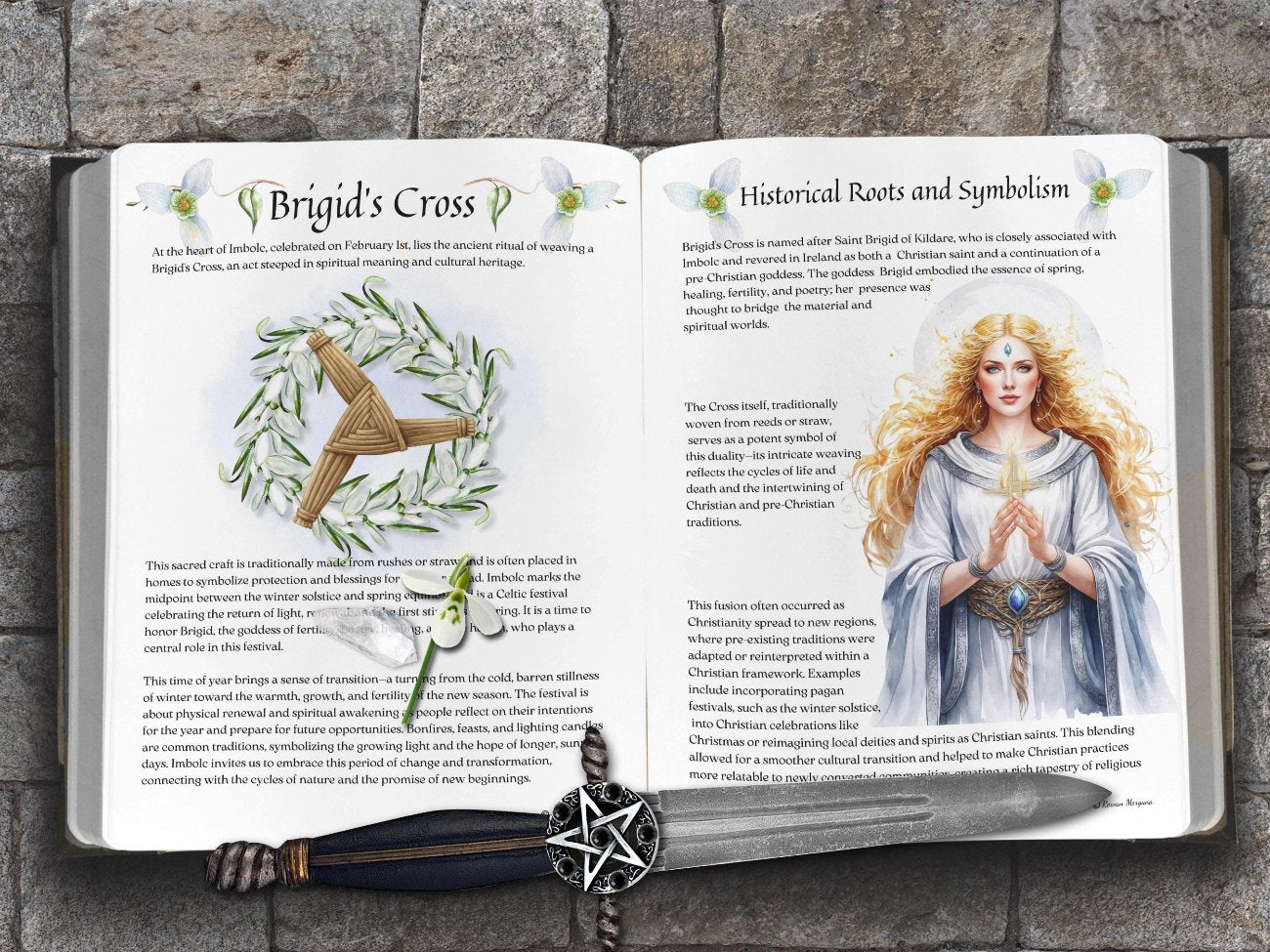 BRIGID&#39;S CROSS, Printable Pages for Your Imbolc Grimoire,  History Symbolism and Teachings, How To Instructions - Morgana Magick Spell