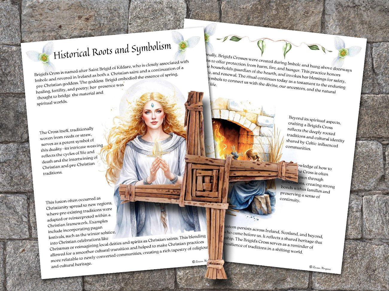 BRIGID&#39;S CROSS, Printable Pages for Your Imbolc Grimoire,  History Symbolism and Teachings, How To Instructions - Morgana Magick Spell