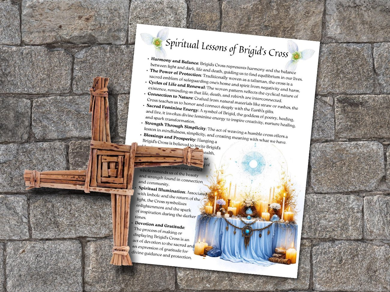 BRIGID&#39;S CROSS, Printable Pages for Your Imbolc Grimoire,  History Symbolism and Teachings, How To Instructions - Morgana Magick Spell