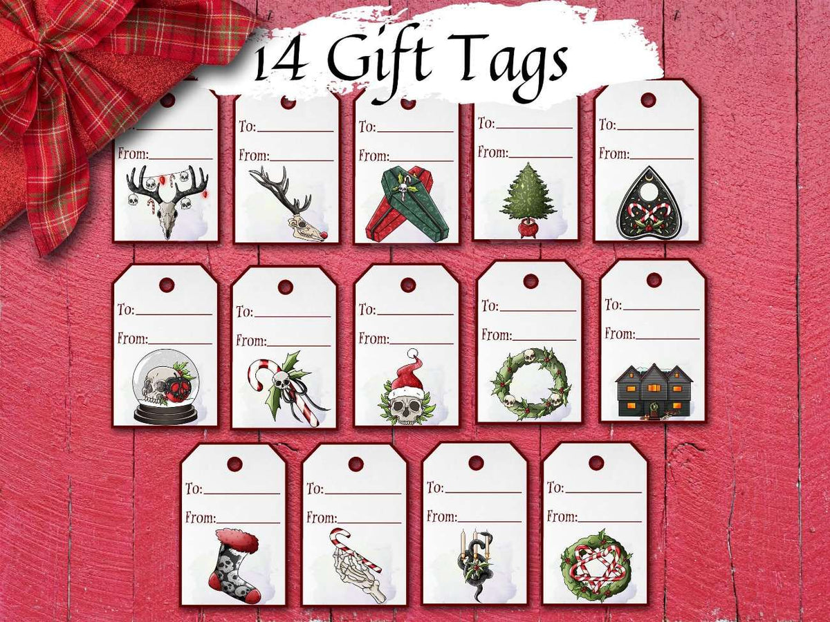 SCARY CHRISTMAS Junk Journal and Tags, Creepy Gothic Witch Christmas, Spooky Gothmas, Christmas Gift, 9 Page Journal and 14 Labels - Morgana Magick Spell