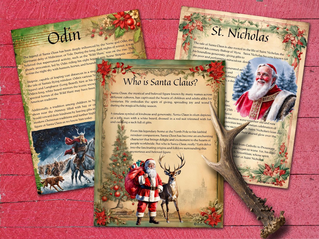 SANTA CLAUS Grimoire Pages – A Magical Yule Addition to Your Practice, 10 pages, Father Christmas, St. Nicholas, Sinterklaas- Morgana Magick Spell