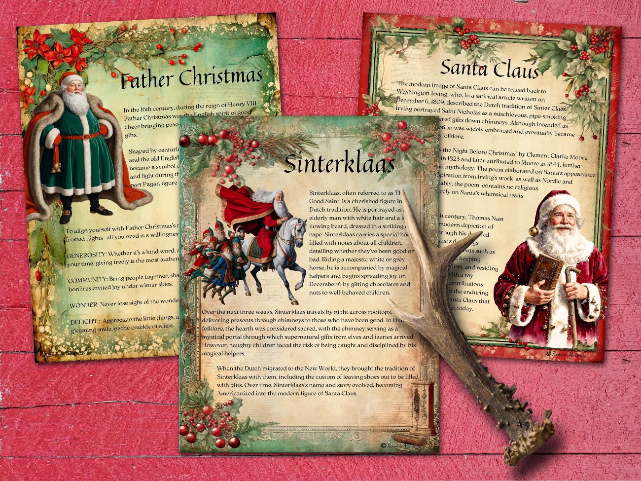 SANTA CLAUS Grimoire Pages – A Magical Yule Addition to Your Practice, 10 pages, Father Christmas, St. Nicholas, Sinterklaas- Morgana Magick Spell