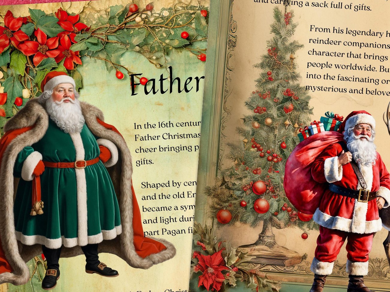 SANTA CLAUS Grimoire Pages – A Magical Yule Addition to Your Practice, 10 pages, Father Christmas, St. Nicholas, Sinterklaas- Morgana Magick Spell