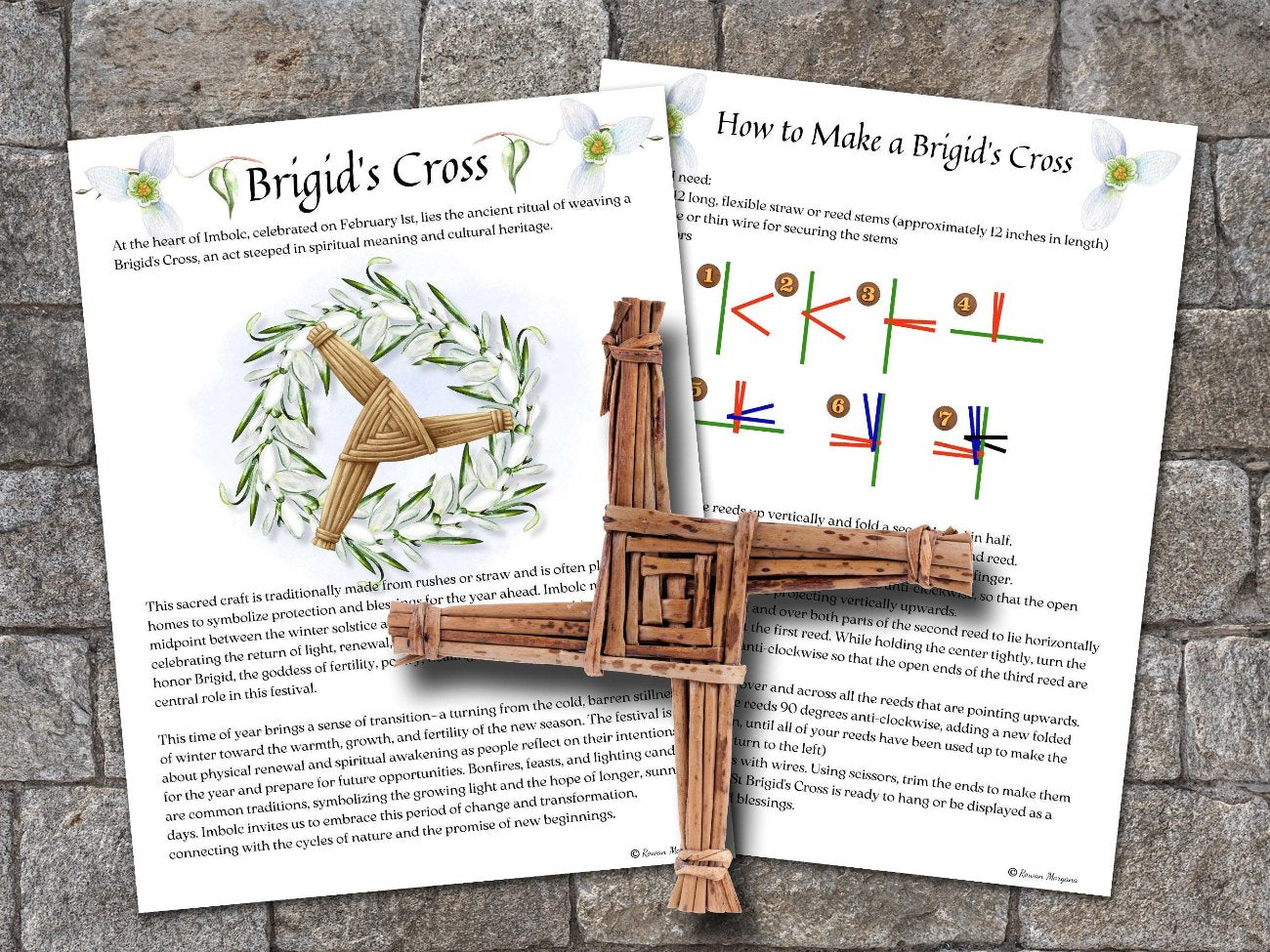 BRIGID&#39;S CROSS, Printable Pages for Your Imbolc Grimoire,  History Symbolism and Teachings, How To Instructions - Morgana Magick Spell