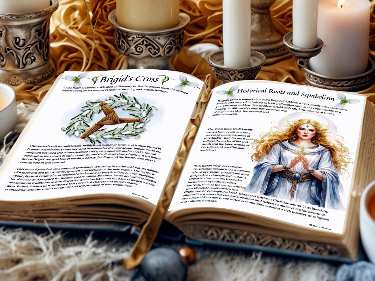 BRIGID&#39;S CROSS, Printable Pages for Your Imbolc Grimoire,  History Symbolism and Teachings, How To Instructions - Morgana Magick Spell