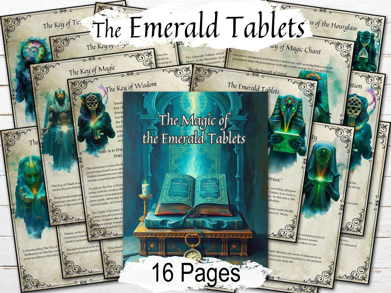 The EMERALD TABLETS, Book of Shadows, 16 pages of Wisdom from Thoth the Atlantean, Mysteries of Life & Divine Truth - Morgana Magick Spell