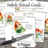 IMBOLC RITUAL GUIDE, Goddess Brigid Altar Spell, Wheel of the Year Traditions for Mid Winter, 9 Printable Spellbook Pages - Morgana Magick Spell