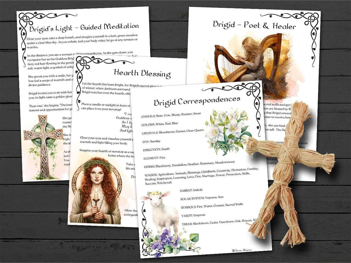 GODDESS BRIGID pages, Meditation Brigids Light, Brigid Poet and Healer, Hearth Blessing and Brigid Correspondences  - Morgana Magick Spell