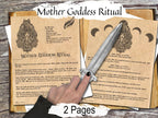 MOTHER GODDESS RITUAL 2 Pages, Wicca Full Moon Goddess Spell, Honor Goddess Prayer Invocation , Wicca Moonlight Witchcraft Ritual Spell - Morgana Magick Spell