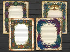 Four decorative notepads with intricate designs on a wooden surface