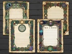 Four decorative sheets with intricate designs on a wooden surface