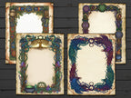Wicca Parchments: Junk Journal Kit, DIY Spellbook, 40 Enchanted pages for Commercial Use