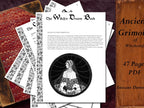 Title page of the Witch's Dream Book placed beside an ancient grimoire.