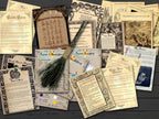 A variety of witchcraft bundle pages including how to scry and book of shadows blessing.