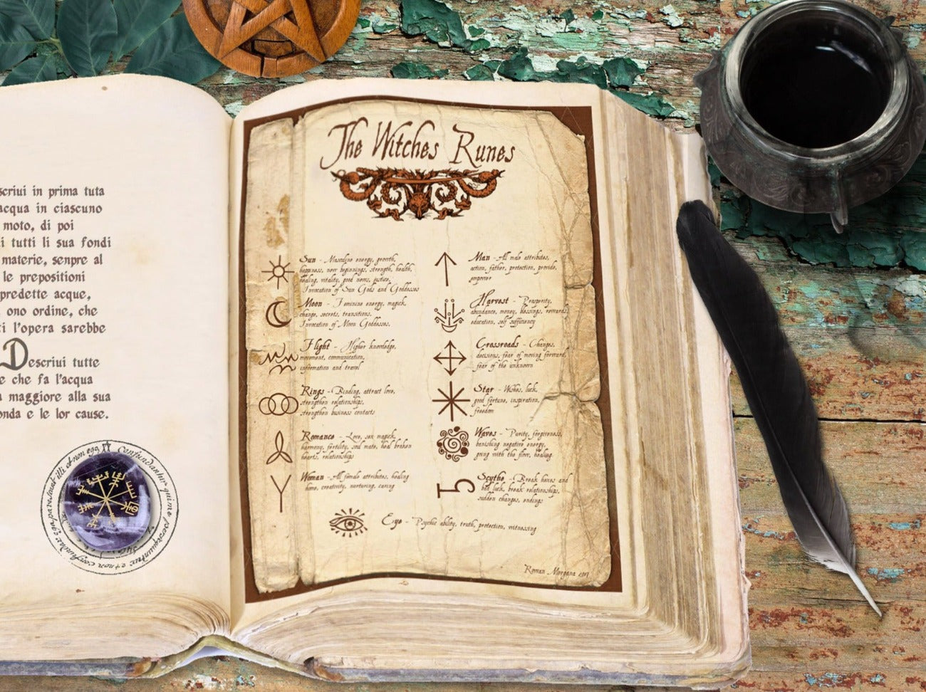 WITCH'S RUNES, Printable Book of Shadows Page - Morgana Magick Spell