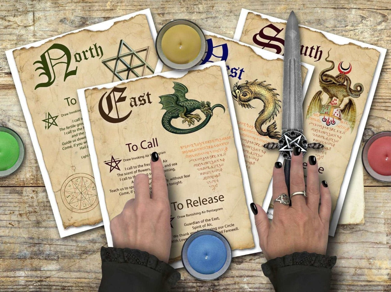 CALL the QUARTERS Printable Book of Shadows, 4 Pages - Morgana Magick Spell
