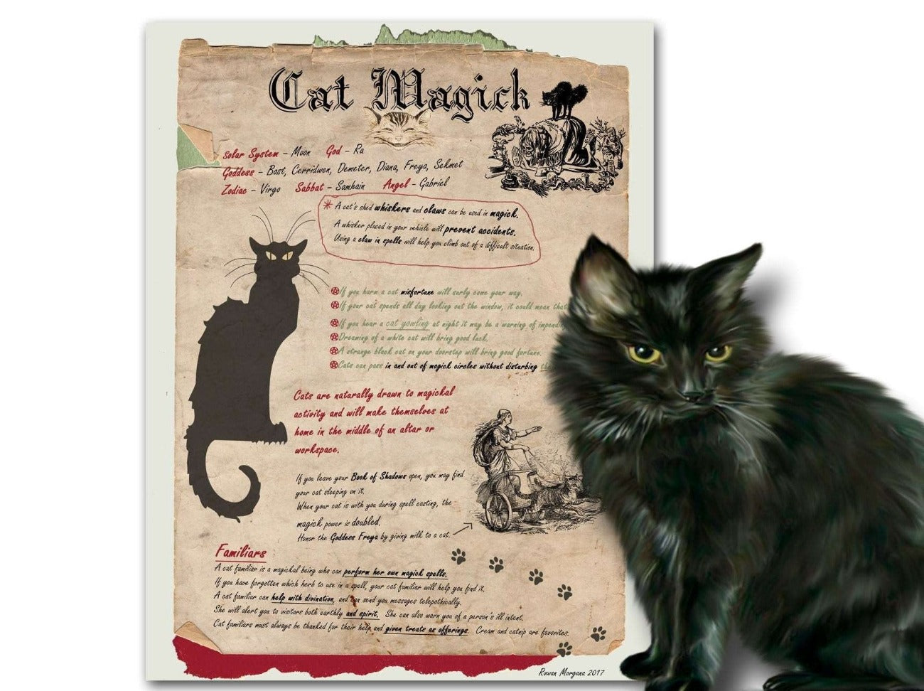 CAT MAGICK Printable Book of Shadows Page - Morgana Magick Spell