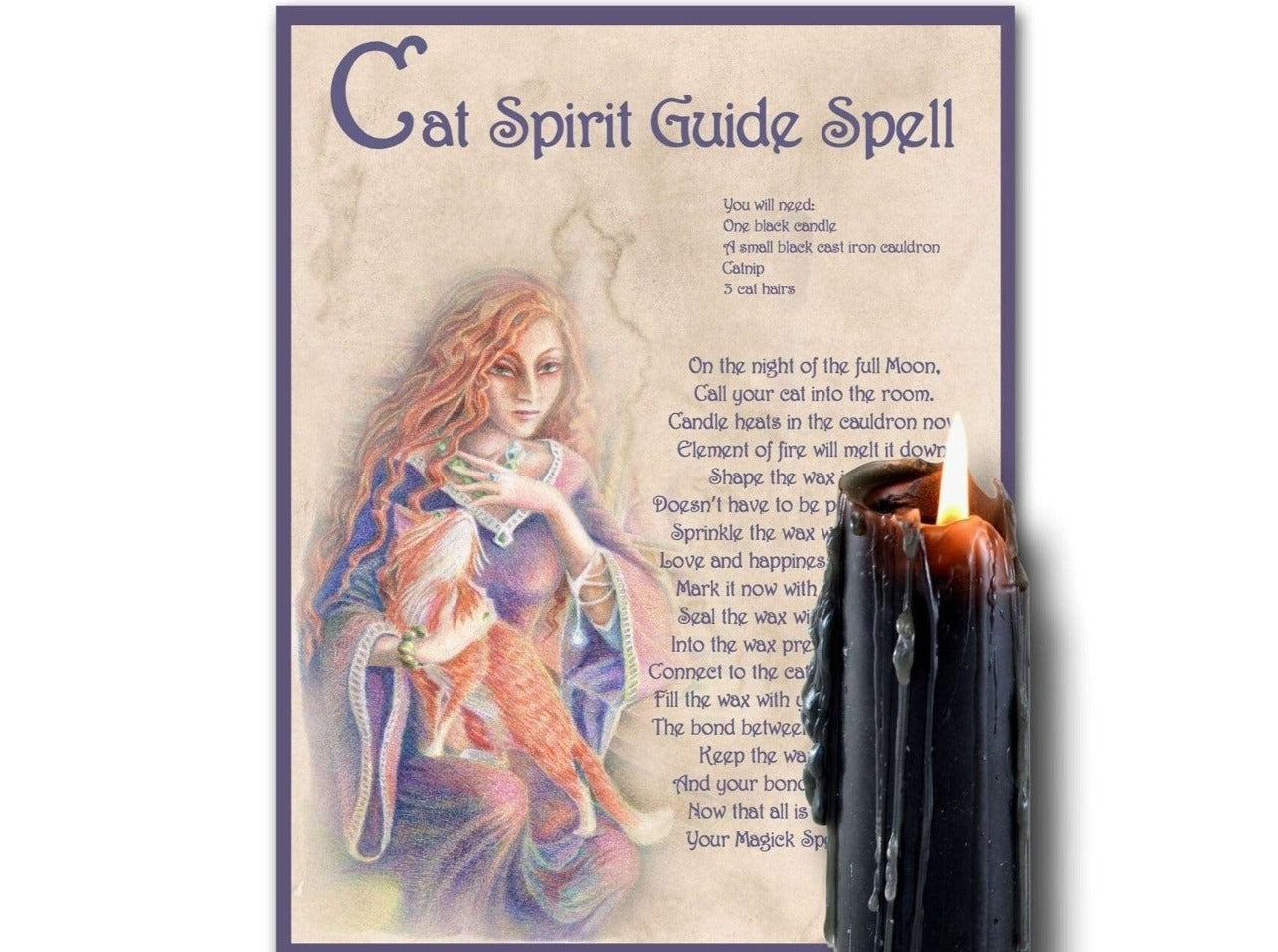 CAT SPIRIT GUIDE,, Get a Cat Spiritual Helper, Cat Familiar, Wicca Witch Cat - Morgana Magick Spell