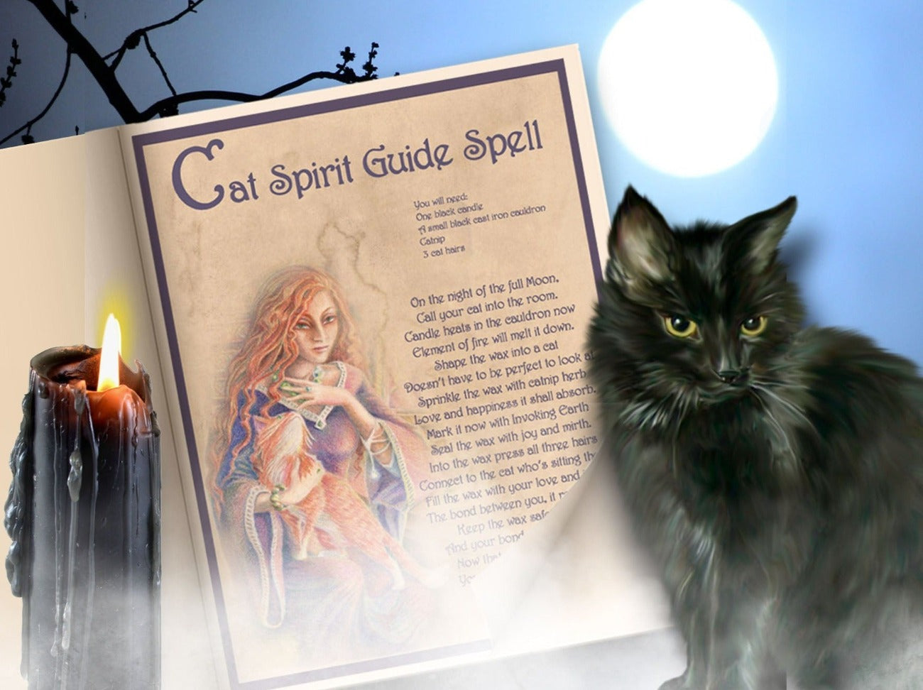 CAT SPIRIT GUIDE,, Get a Cat Spiritual Helper, Cat Familiar, Wicca Witch Cat  - Morgana Magick Spell