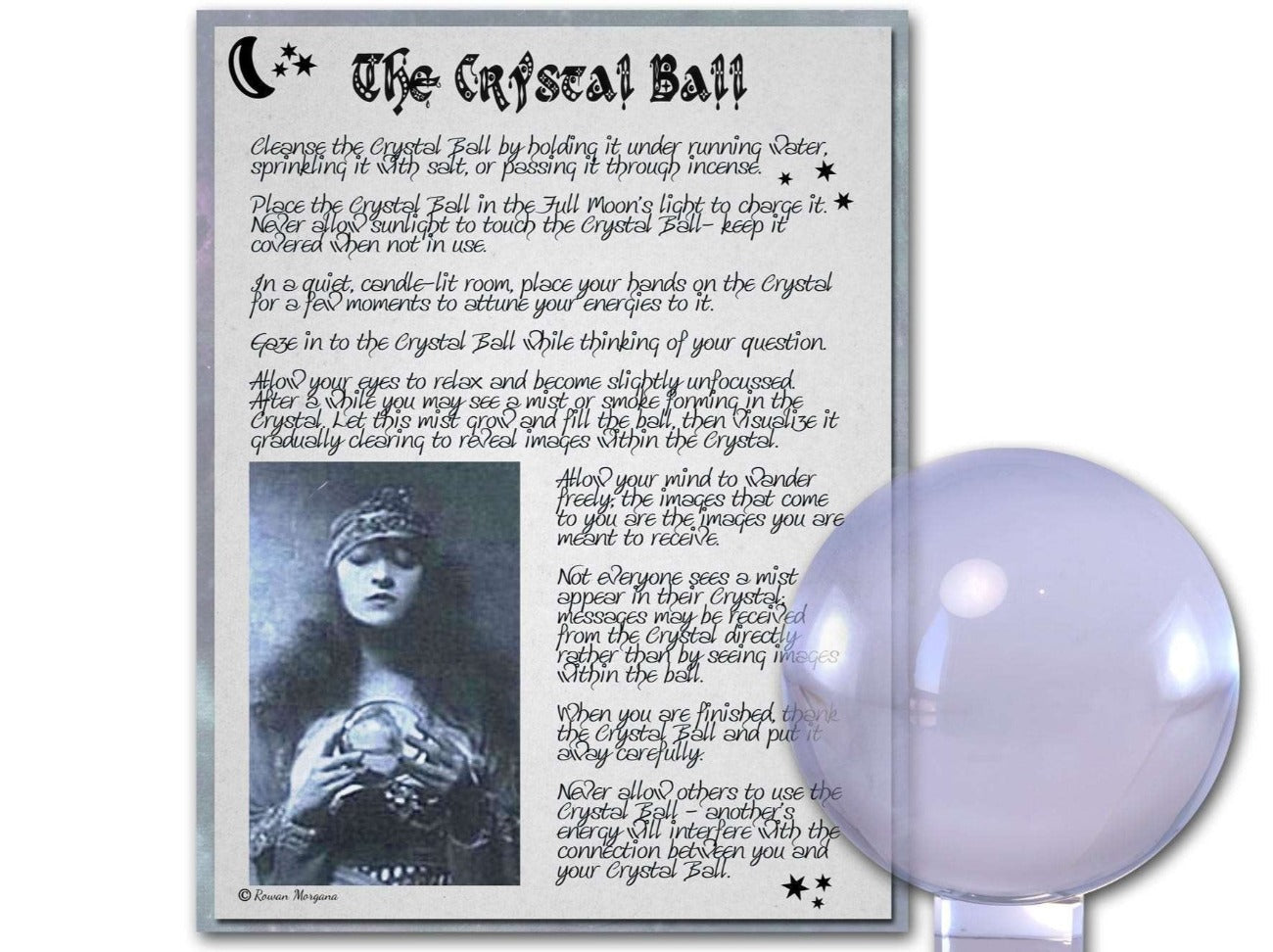 CRYSTAL BALL SCRYING Printable Book of Shadows Page - Morgana Magick Spell