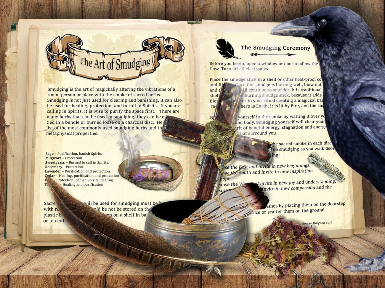 ART of SMUDGING  Printable Book of Shadows, 2 Pages - Morgana Magick Spell