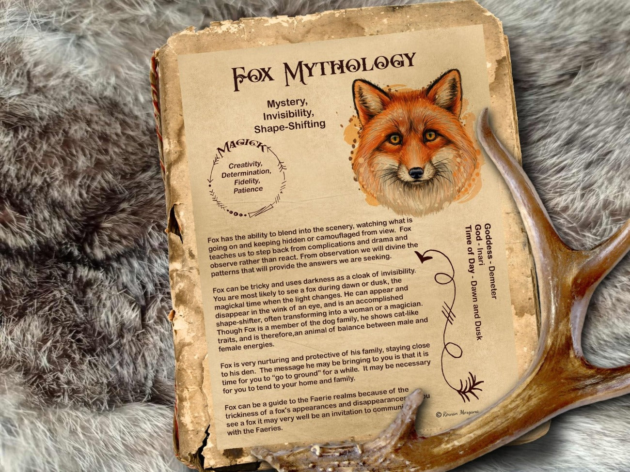 FOX MAGICK Printable 1 Page - Morgana Magick Spell