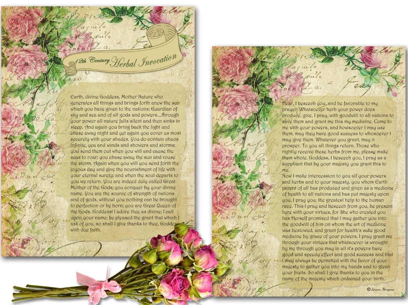 HERBAL APOTHECARY PRAYER, 2 Pages, printable spellbook pages for the green witch - Morgana Magick Spell