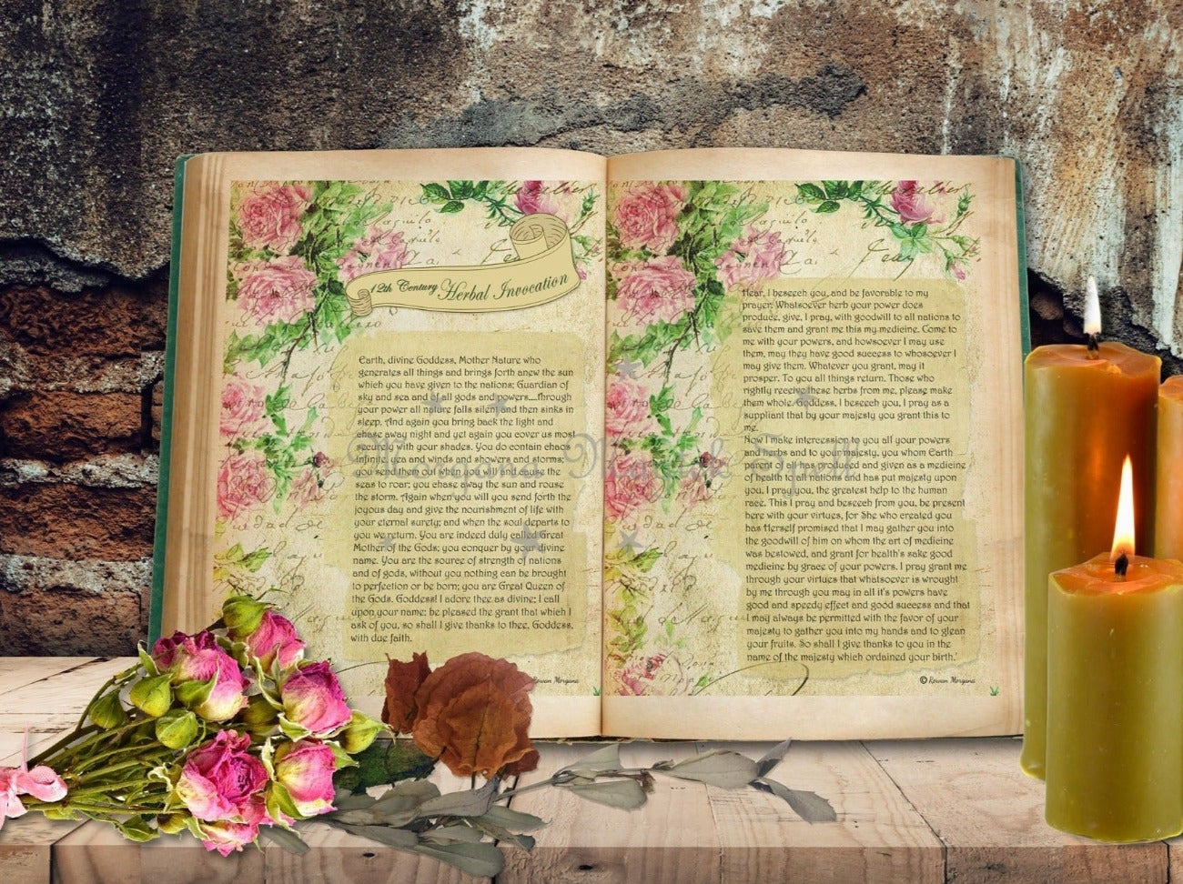 HERBAL INVOCATION 12th Century Printable 2 Pages - Morgana Magick Spell