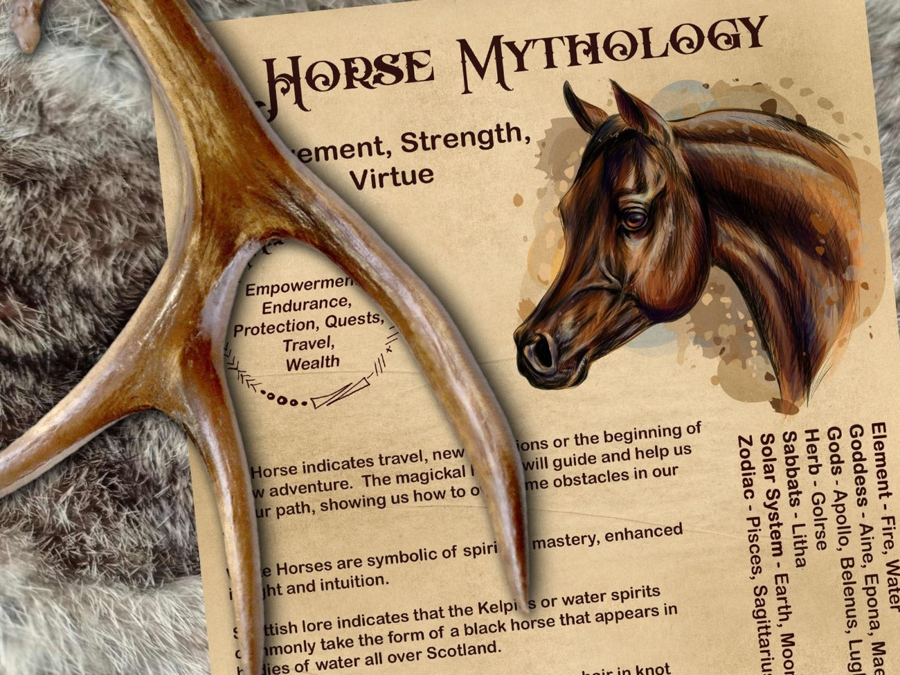 HORSE MAGICK Printable 1 Page - Morgana Magick Spell