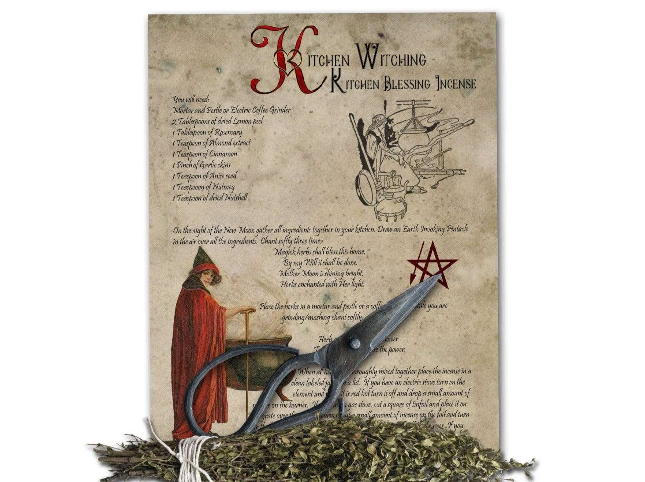 KITCHEN BLESSING INCENSE Kitchen Witching Printable Page - Morgana Magick Spell