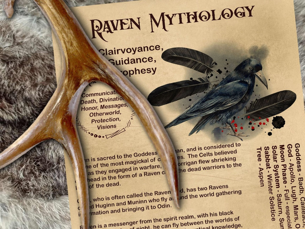 RAVEN MAGICK Printable 1 Page - Morgana Magick Spell