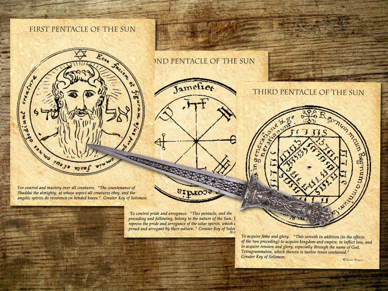 SUN PENTACLES of SOLOMON, 7 Printable Pages - Morgana Magick Spell