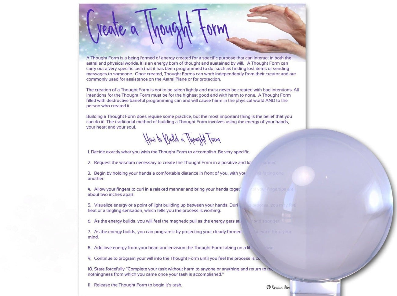 THOUGHT FORM, How To Create a Thoughtform, Printable Book of Shadows Page - Morgana Magick Spell