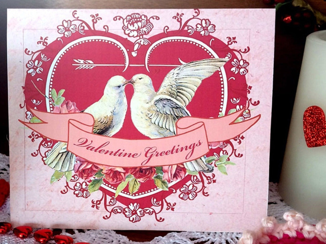 VALENTINE DOVES Greeting & Postcard Printable - Morgana Magick Spell